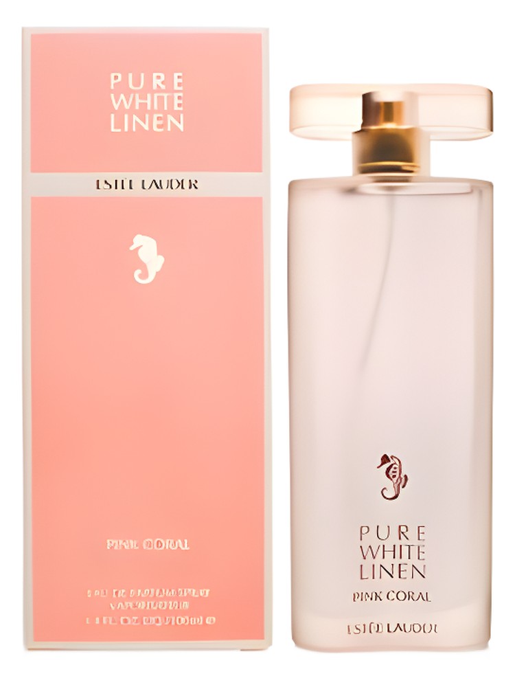 Pure White Linen Pink Coral